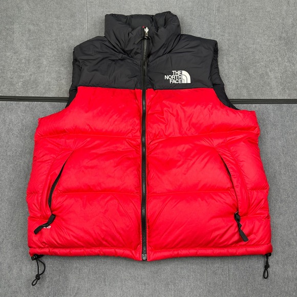 The North Face Other - The North Face Nuptse 700 Down Puffer Vest Mens Large Red Black Colorblock